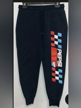 Pepsi Logo Jogger Sweatpants Size M Dark Blue